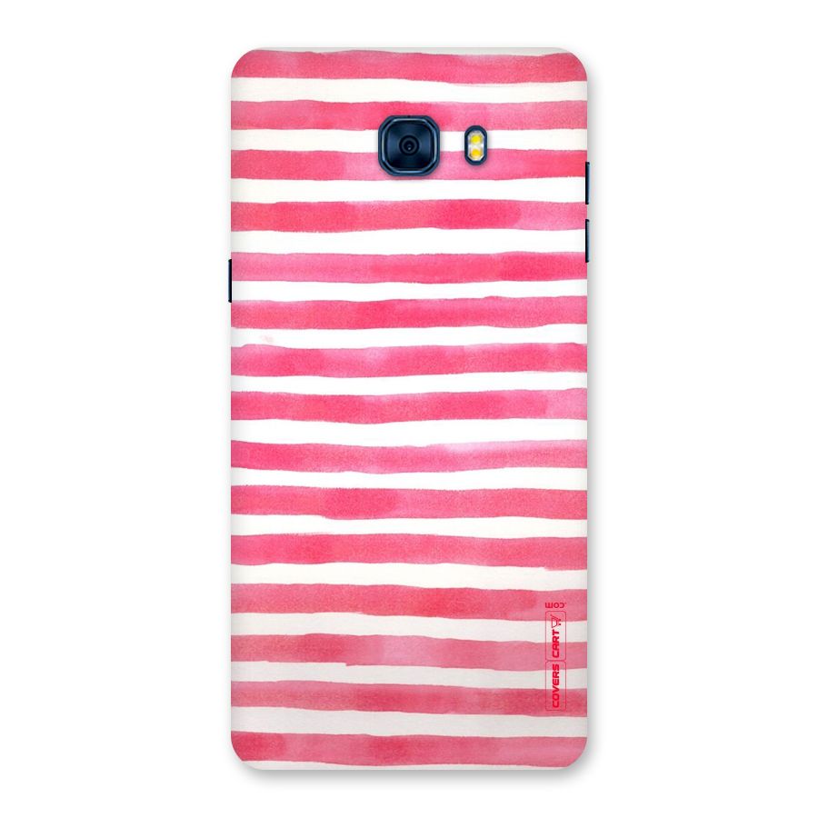 White And Pink Stripes Back Case for Galaxy C7 Pro