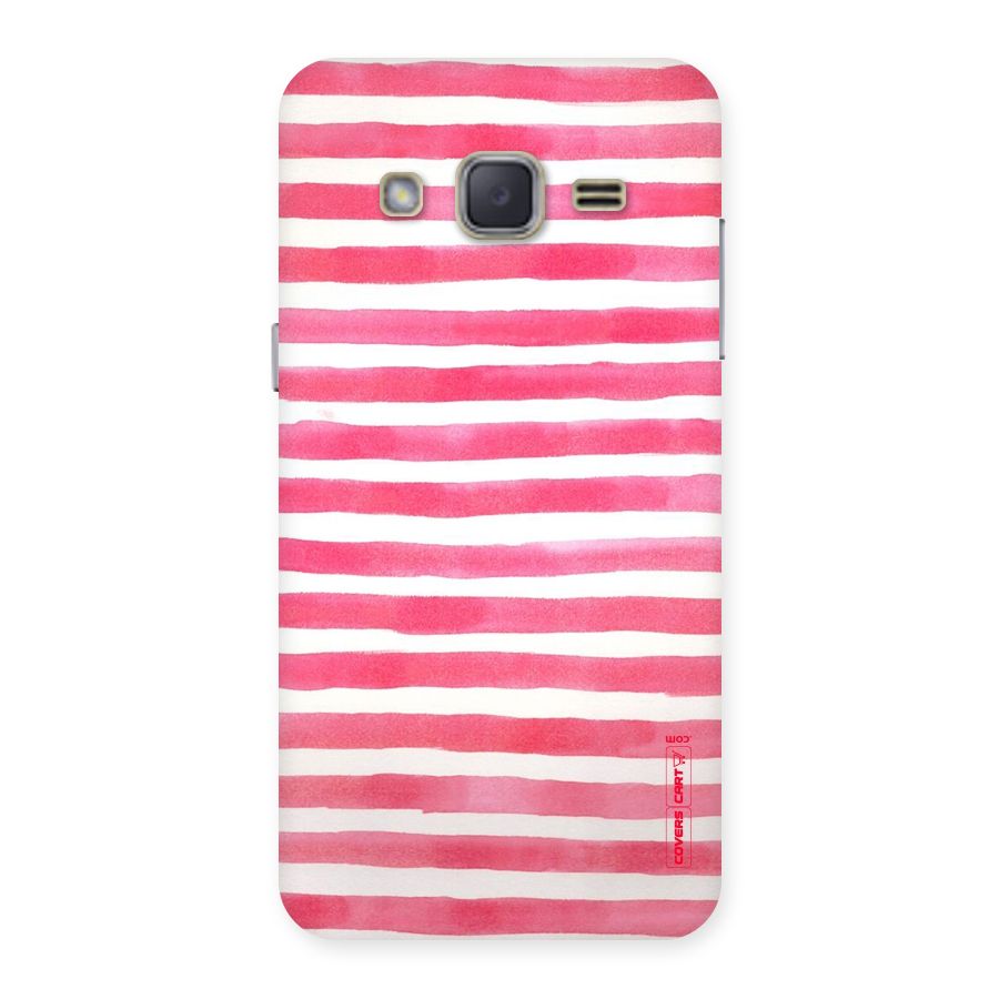 White And Pink Stripes Back Case for Galaxy J2
