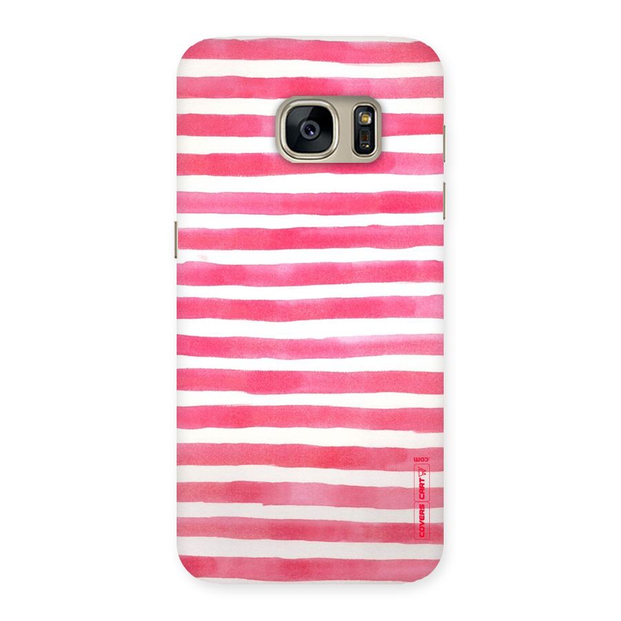 White And Pink Stripes Back Case for Galaxy S7