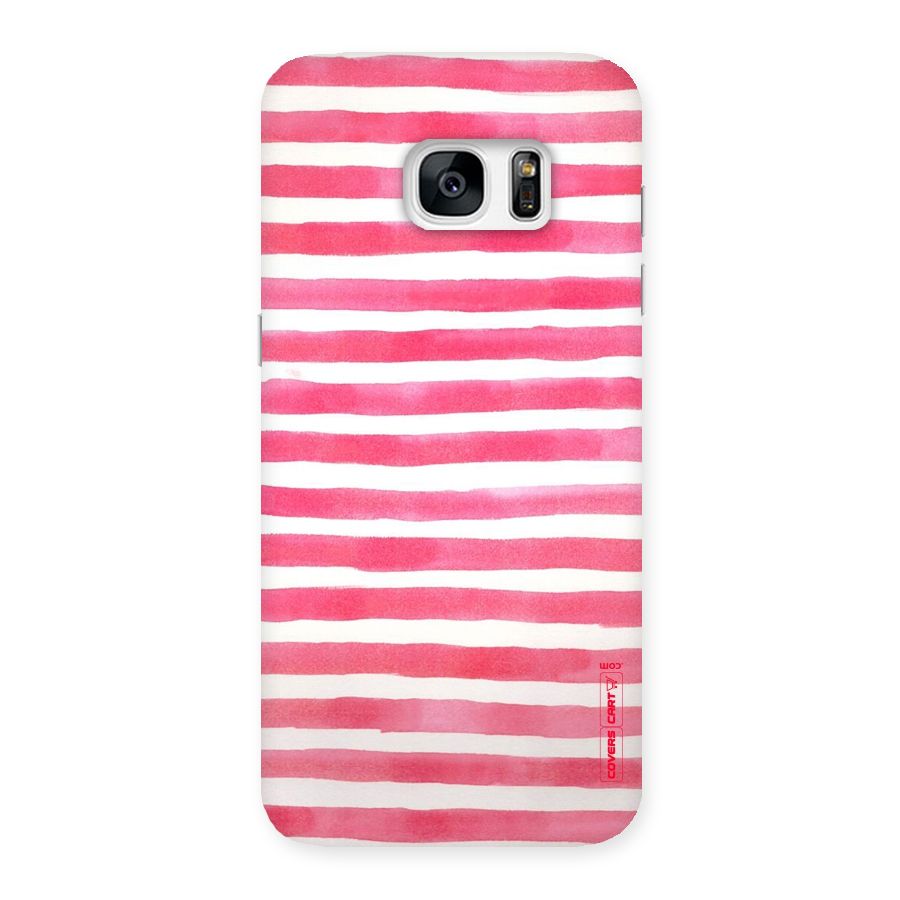 White And Pink Stripes Back Case for Galaxy S7 Edge