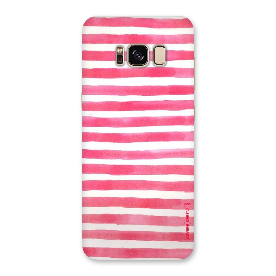 White And Pink Stripes Back Case for Galaxy S8