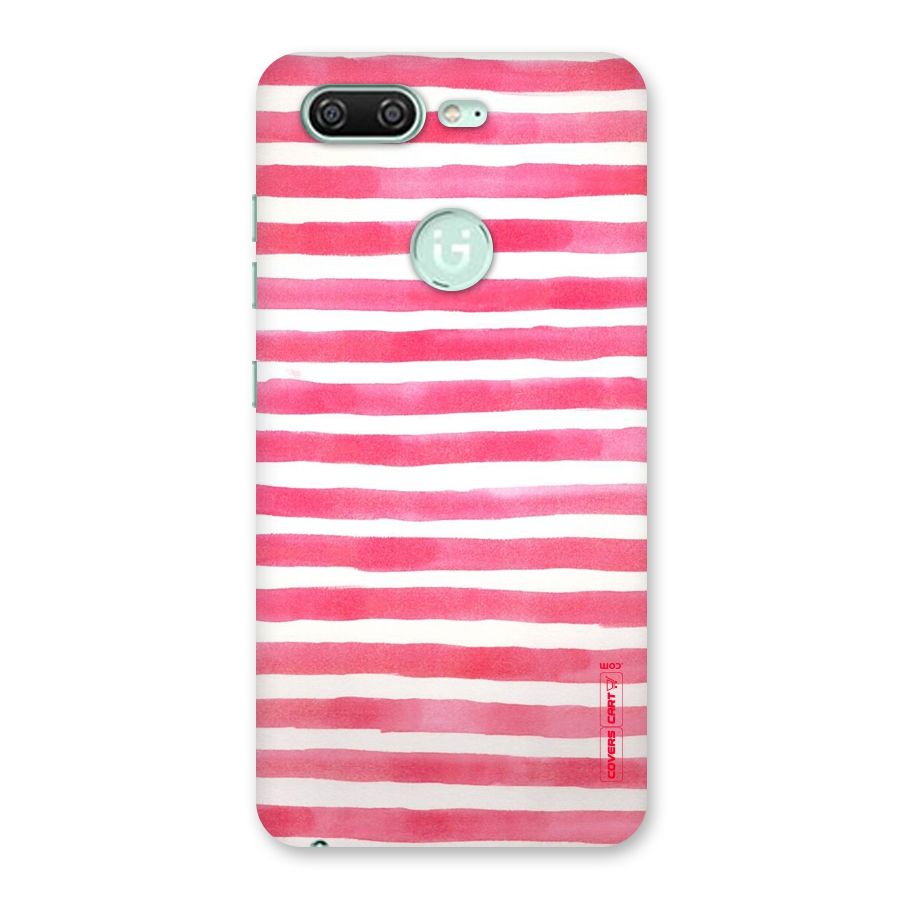 White And Pink Stripes Back Case for Gionee S10