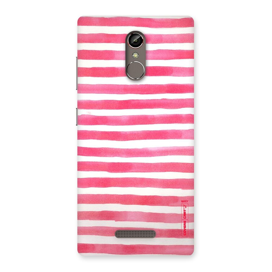 White And Pink Stripes Back Case for Gionee S6s