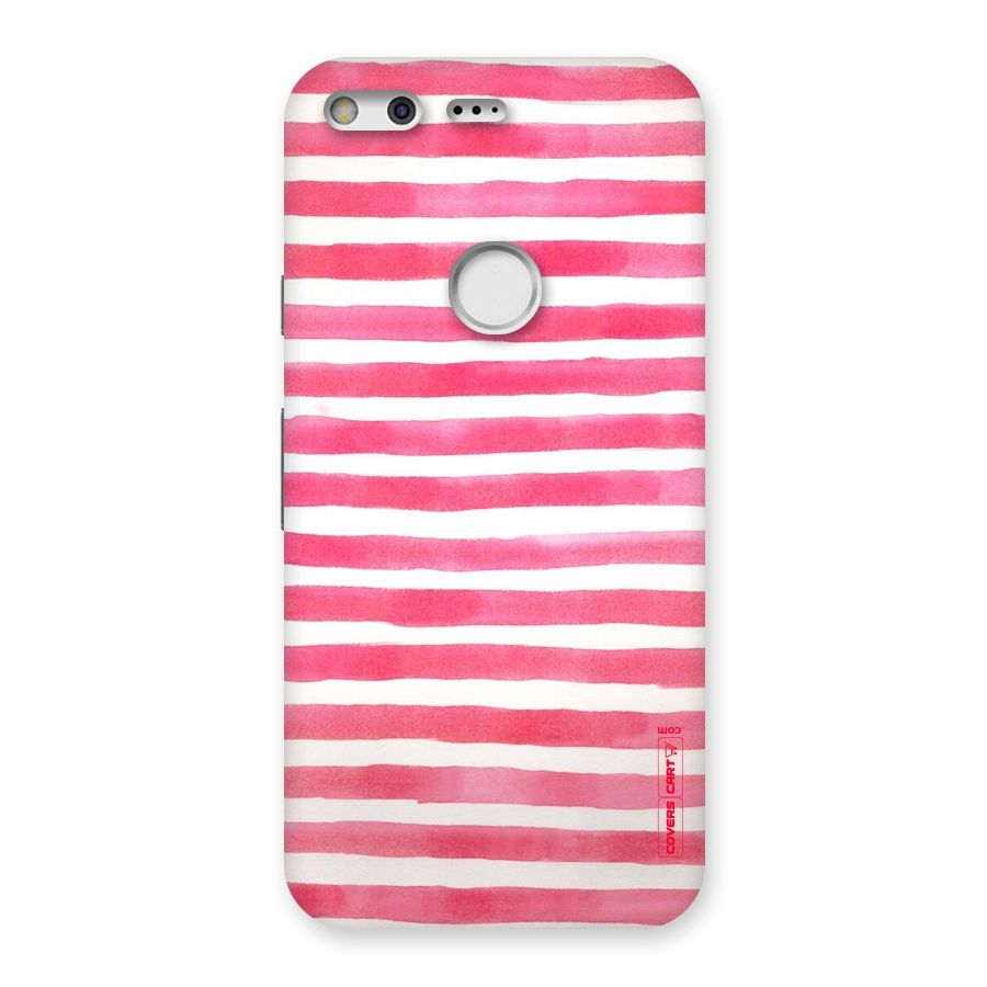 White And Pink Stripes Back Case for Google Pixel