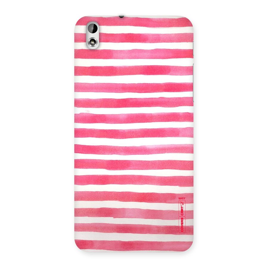 White And Pink Stripes Back Case for HTC Desire 816