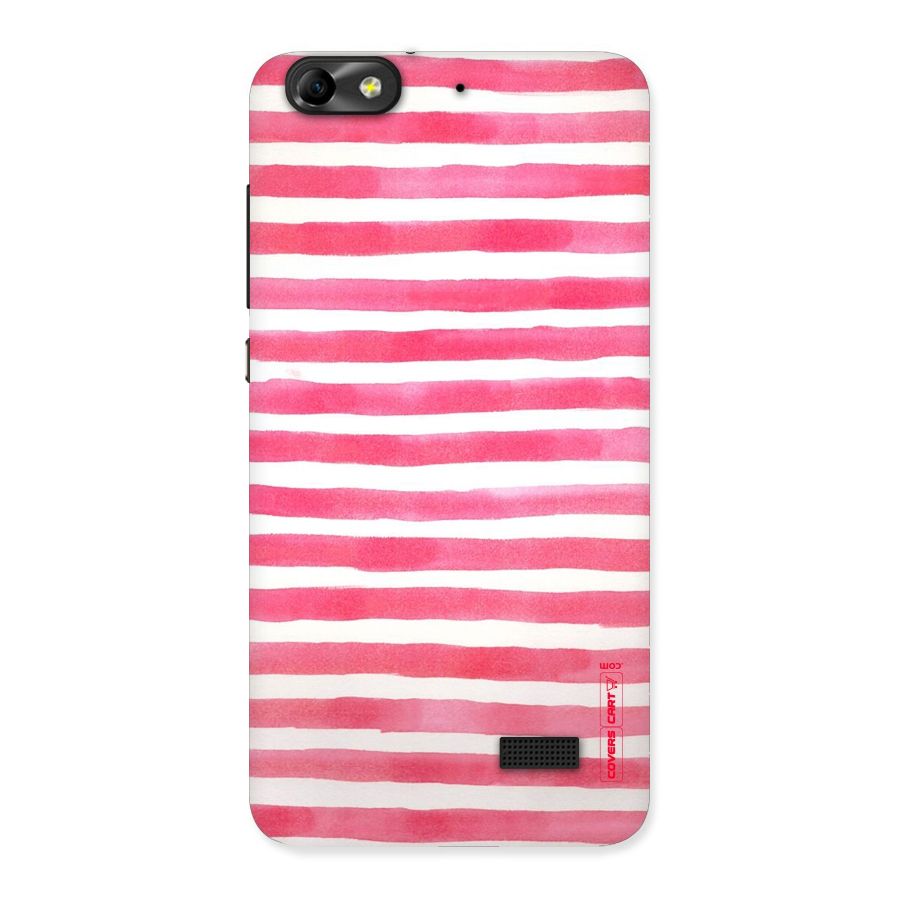 White And Pink Stripes Back Case for Honor 4C