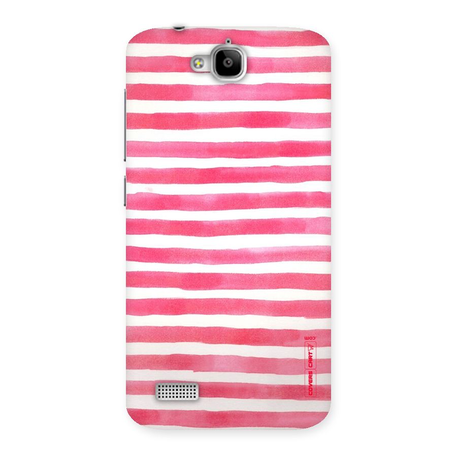 White And Pink Stripes Back Case for Honor Holly