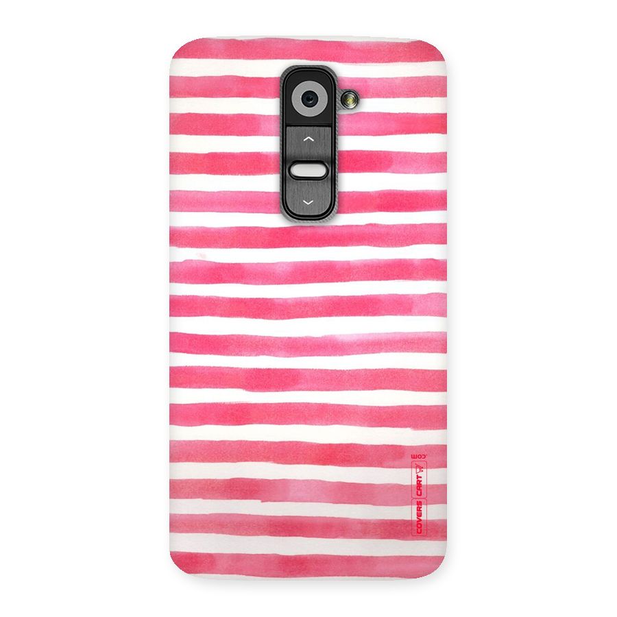 White And Pink Stripes Back Case for LG G2