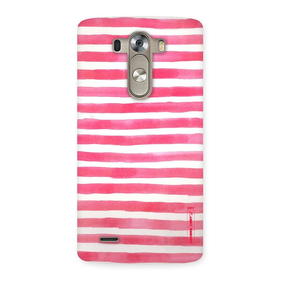 White And Pink Stripes Back Case for LG G3