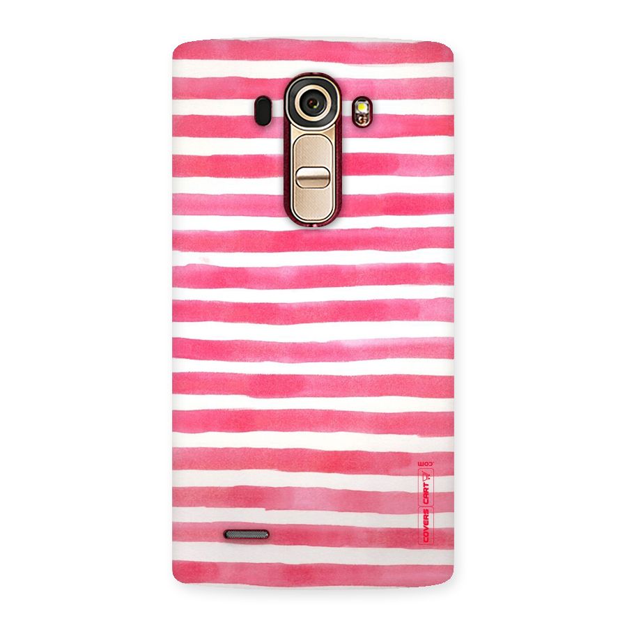 White And Pink Stripes Back Case for LG G4