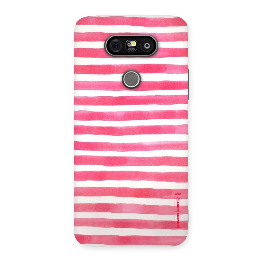 White And Pink Stripes Back Case for LG G5