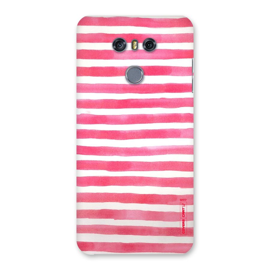 White And Pink Stripes Back Case for LG G6
