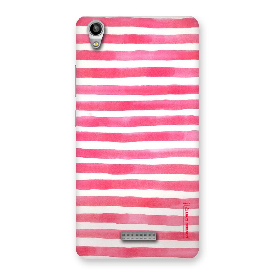 White And Pink Stripes Back Case for Lava-Pixel-V1