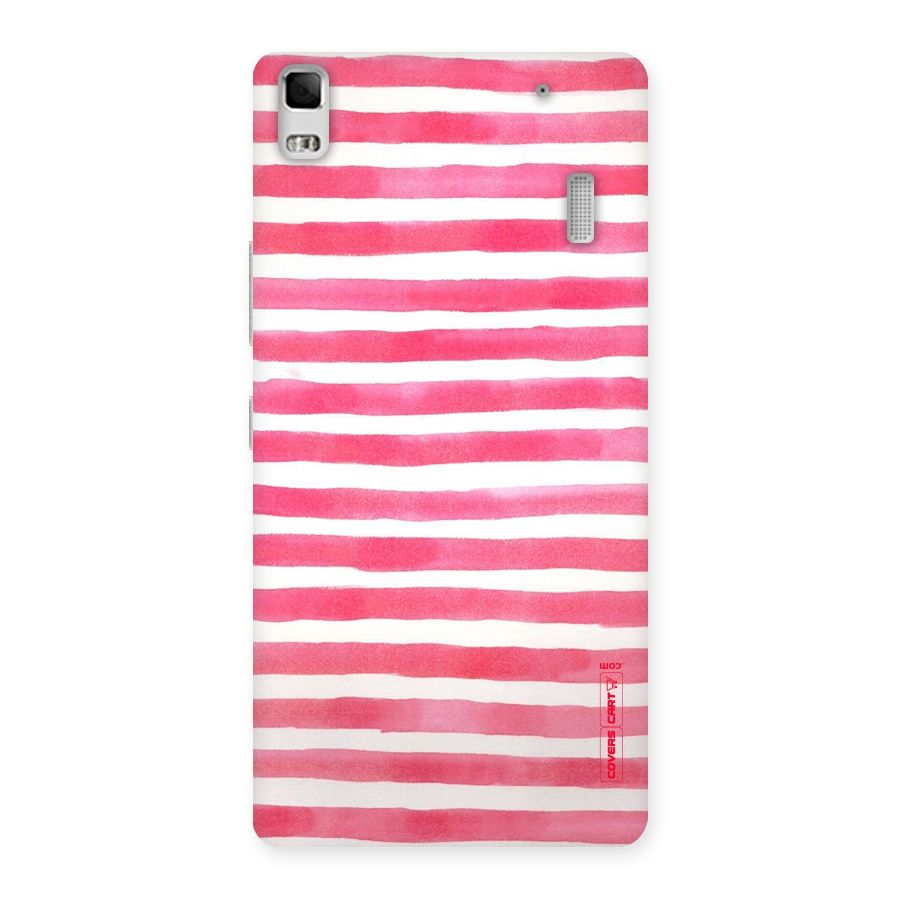 White And Pink Stripes Back Case for Lenovo A7000