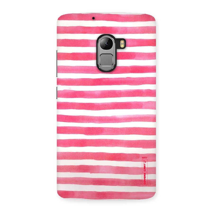 White And Pink Stripes Back Case for Lenovo K4 Note