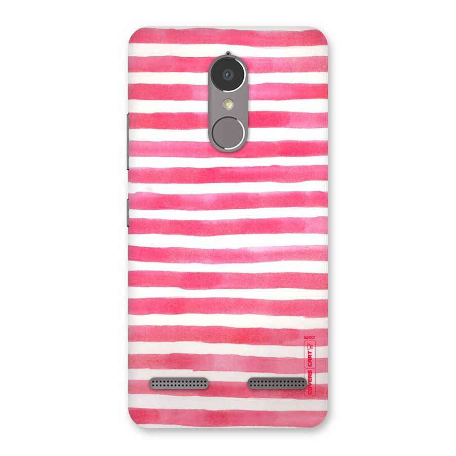 White And Pink Stripes Back Case for Lenovo K6