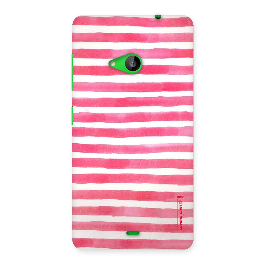 White And Pink Stripes Back Case for Lumia 535