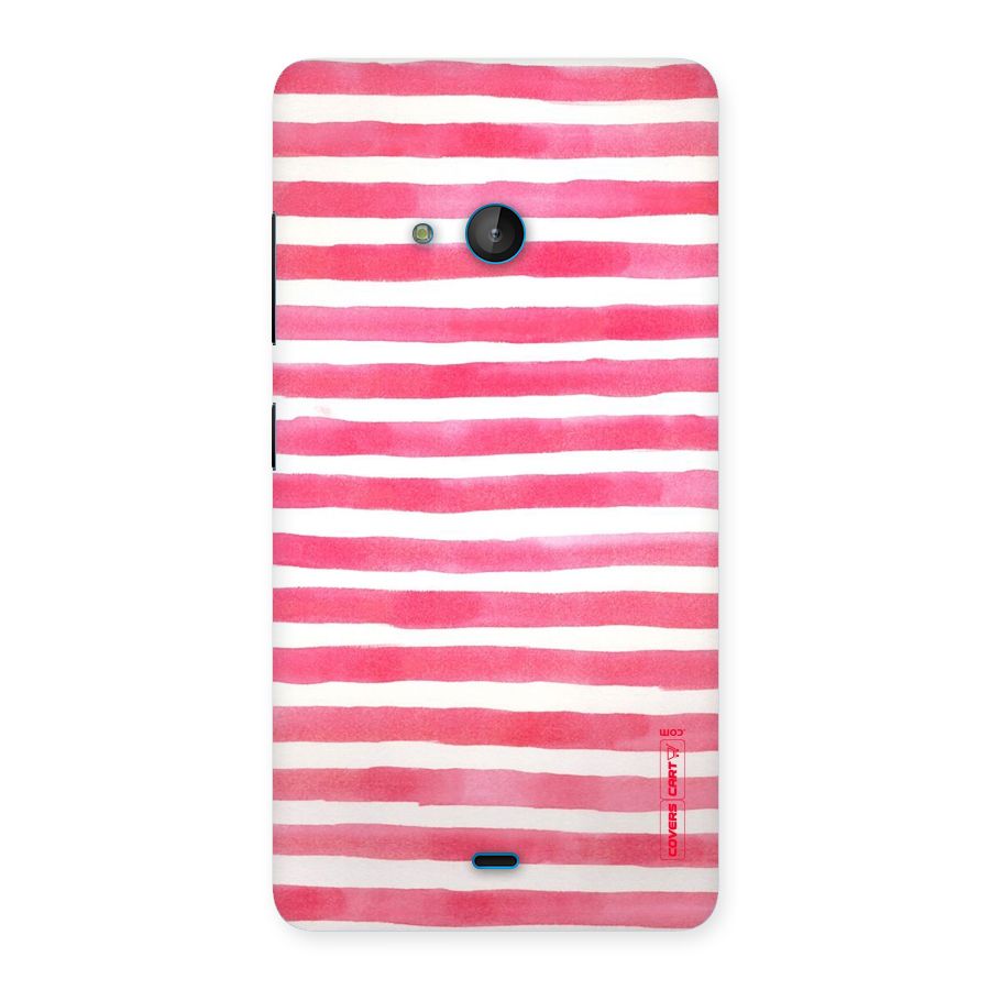 White And Pink Stripes Back Case for Lumia 540