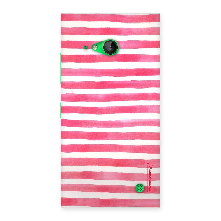 White And Pink Stripes Back Case for Lumia 730
