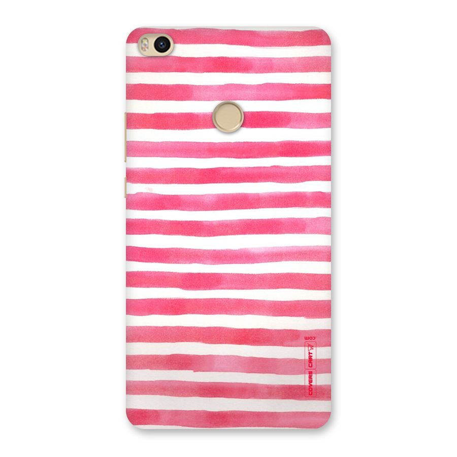 White And Pink Stripes Back Case for Mi Max 2