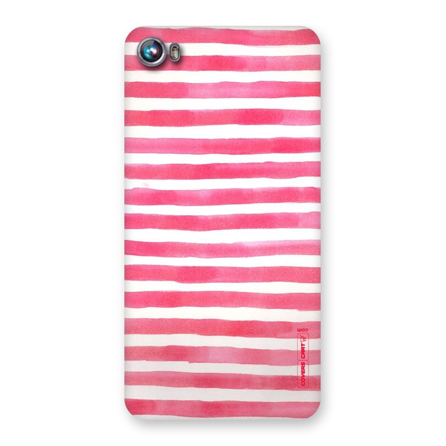White And Pink Stripes Back Case for Micromax Canvas Fire 4 A107