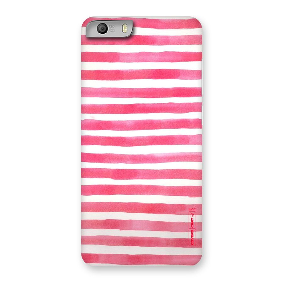 White And Pink Stripes Back Case for Micromax Canvas Knight 2