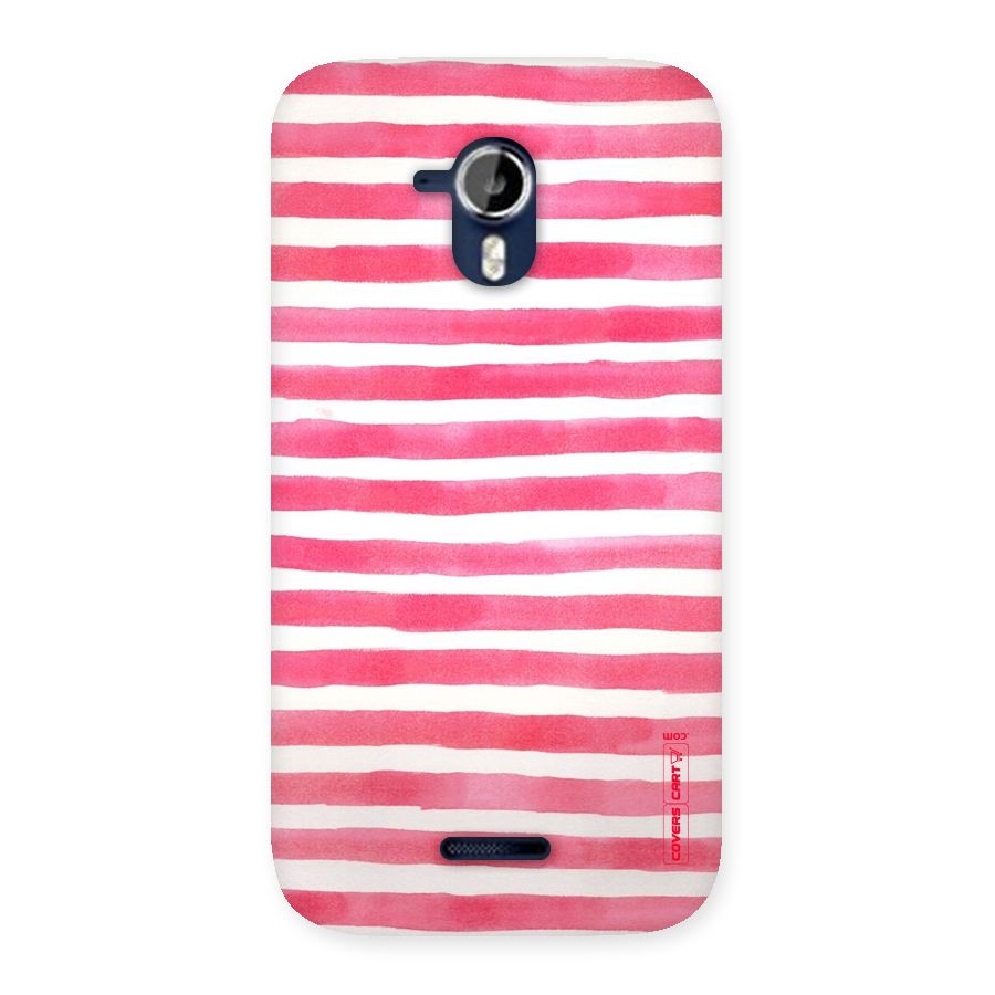 White And Pink Stripes Back Case for Micromax Canvas Magnus A117