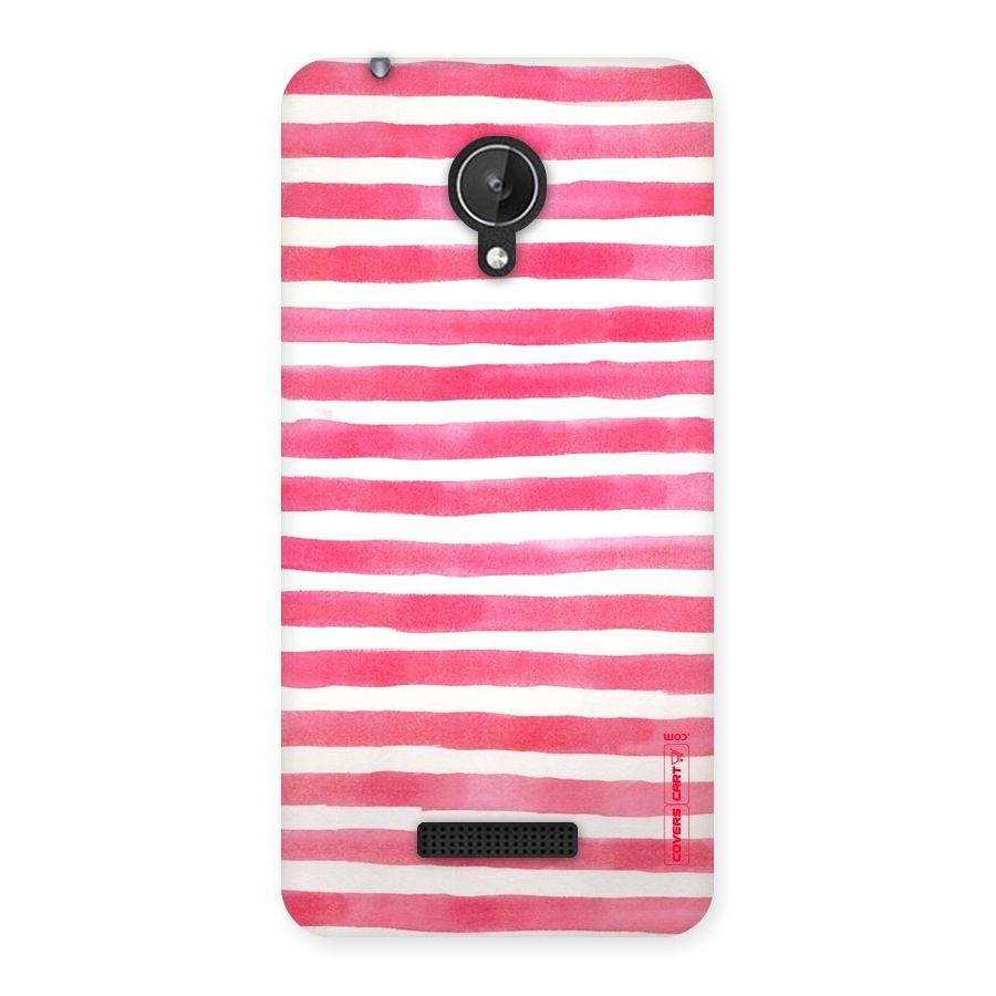 White And Pink Stripes Back Case for Micromax Canvas Spark Q380