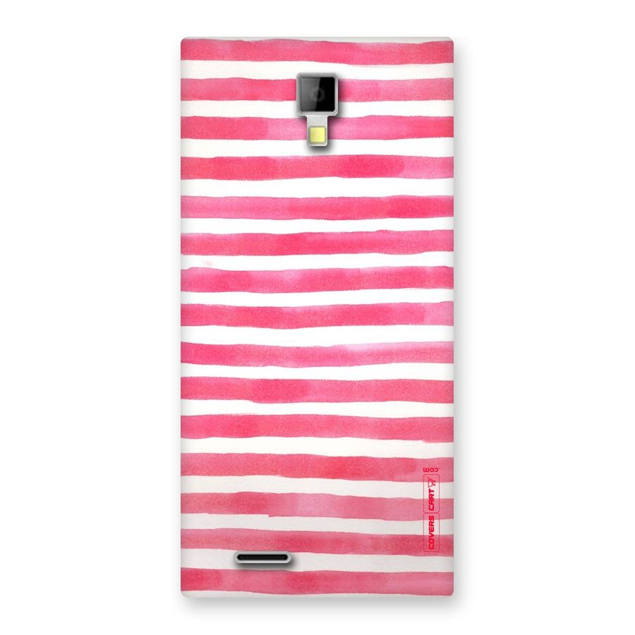 White And Pink Stripes Back Case for Micromax Canvas Xpress A99