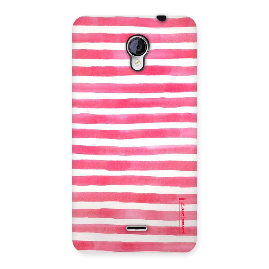 White And Pink Stripes Back Case for Micromax Unite 2 A106
