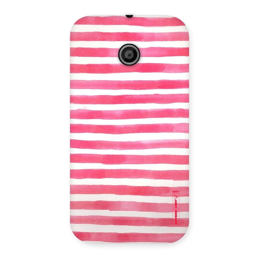 White And Pink Stripes Back Case for Moto E