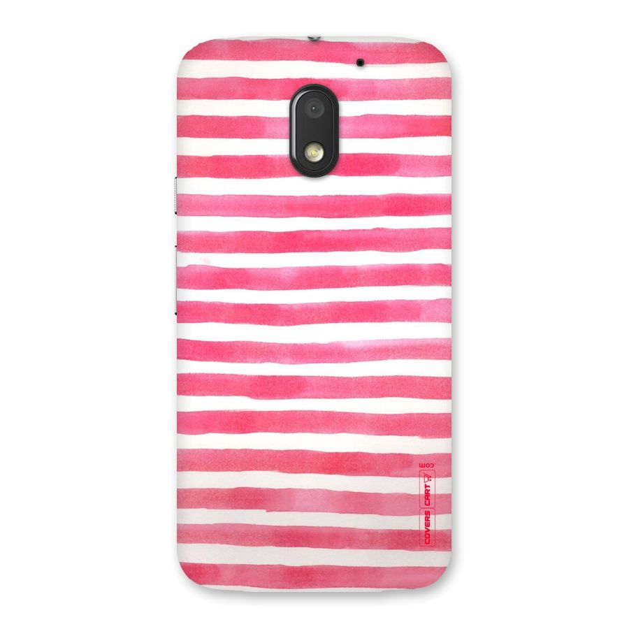 White And Pink Stripes Back Case for Moto E3 Power