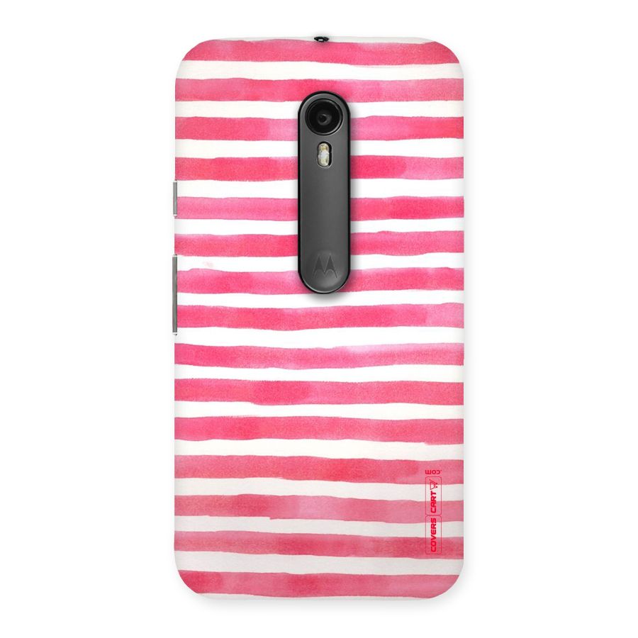 White And Pink Stripes Back Case for Moto G3