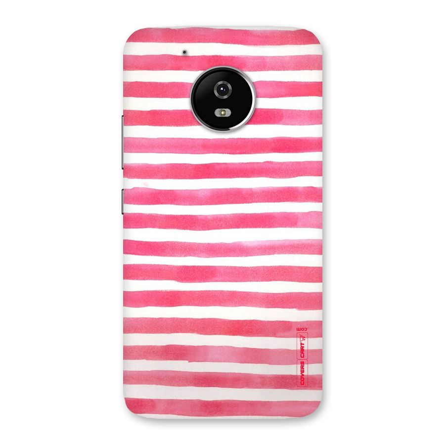 White And Pink Stripes Back Case for Moto G5