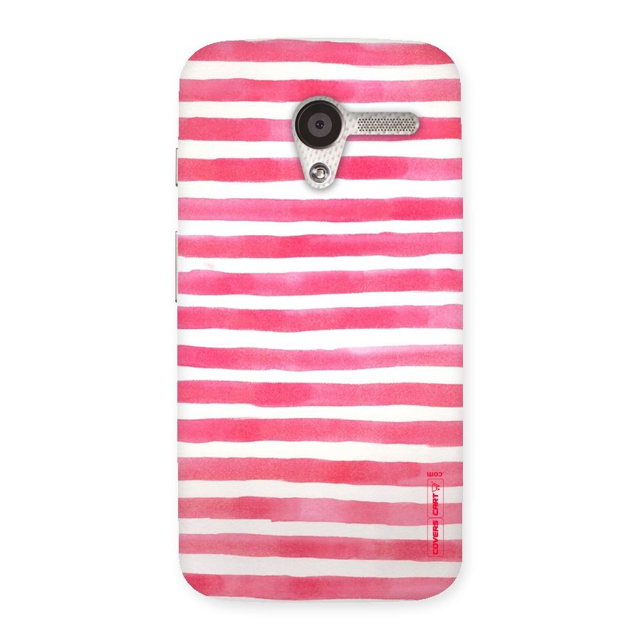 White And Pink Stripes Back Case for Moto X