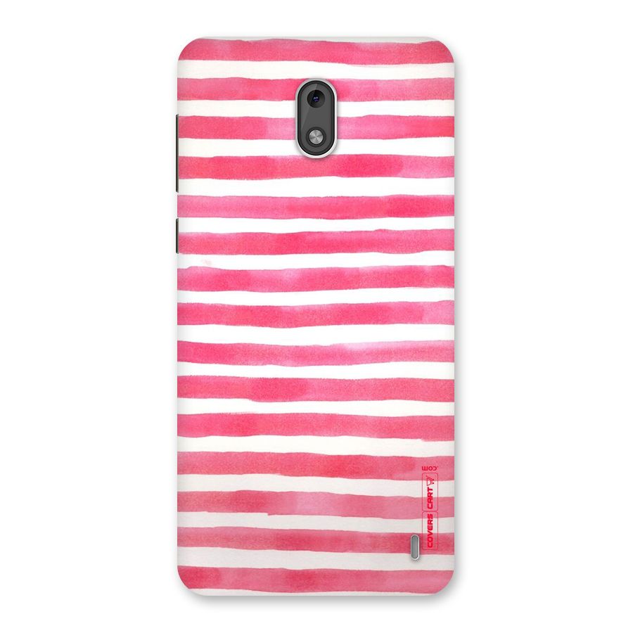 White And Pink Stripes Back Case for Nokia 2