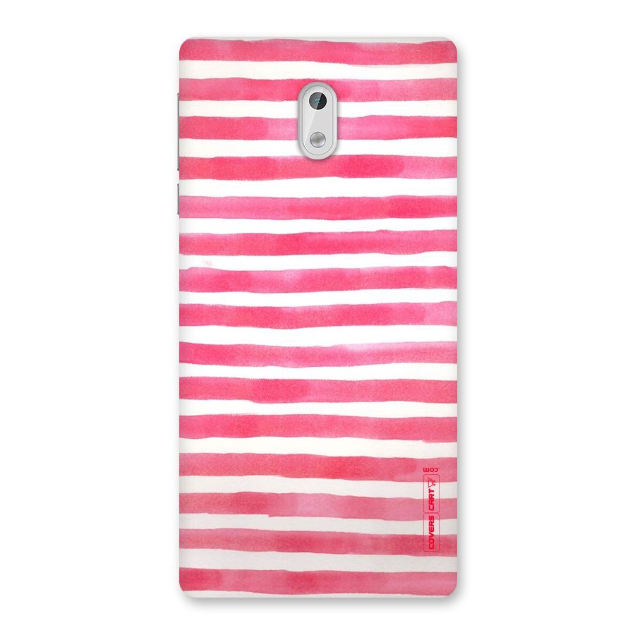 White And Pink Stripes Back Case for Nokia 3