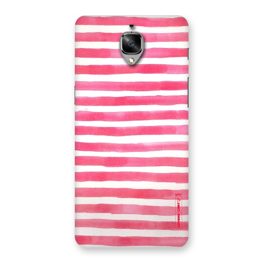 White And Pink Stripes Back Case for OnePlus 3