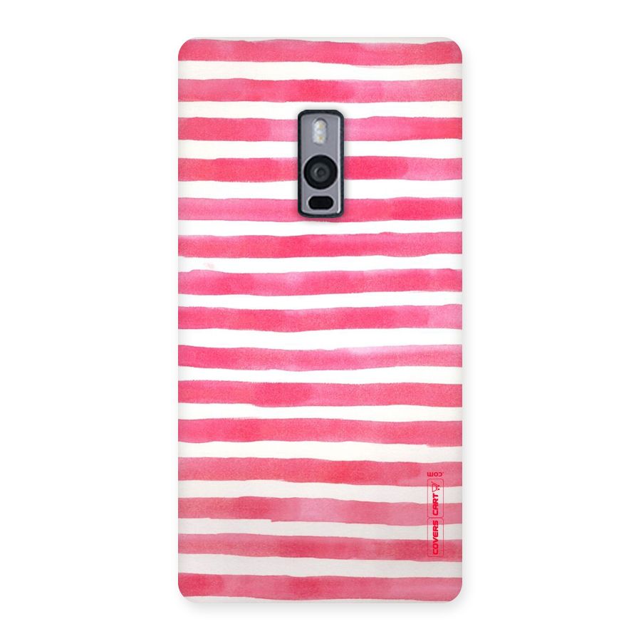 White And Pink Stripes Back Case for OnePlus Two