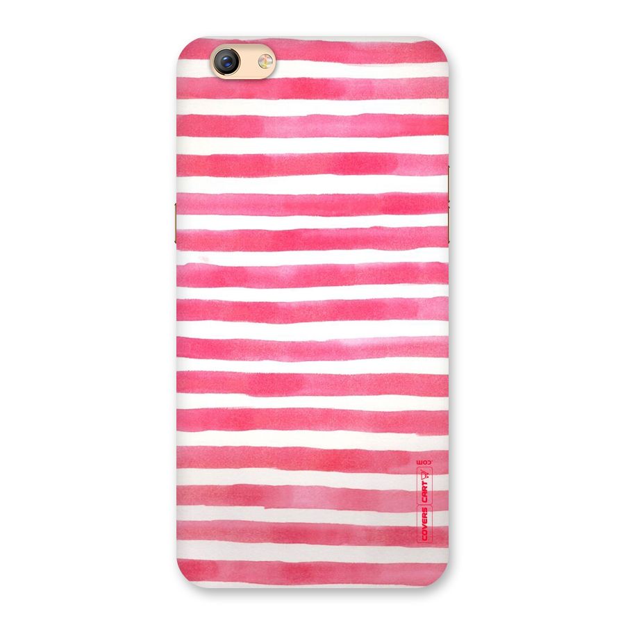 White And Pink Stripes Back Case for Oppo F3 Plus