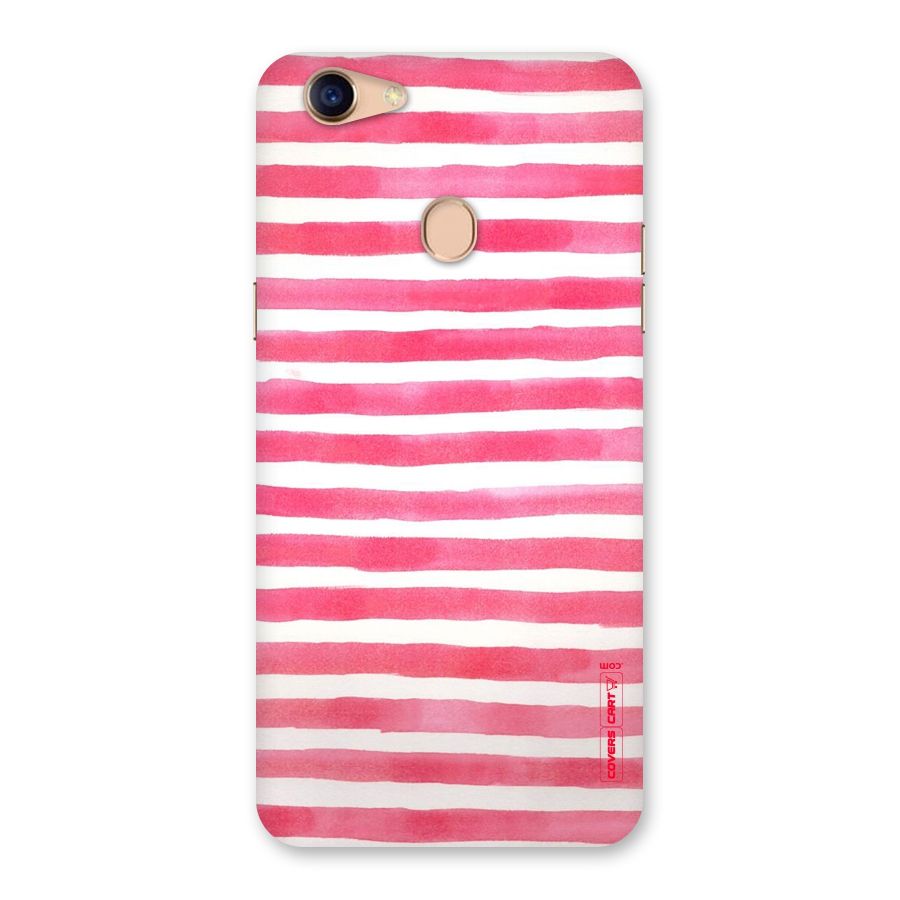White And Pink Stripes Back Case for Oppo F5