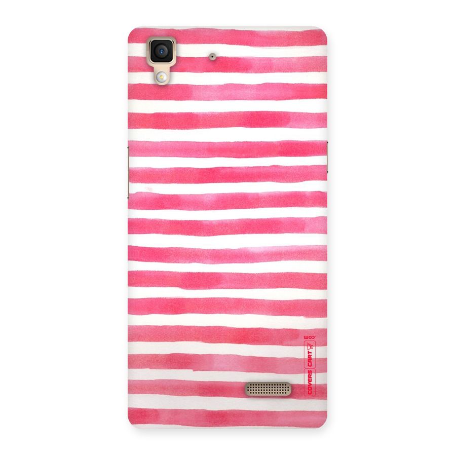 White And Pink Stripes Back Case for Oppo R7