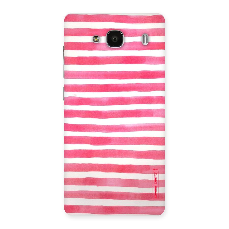 White And Pink Stripes Back Case for Redmi 2s