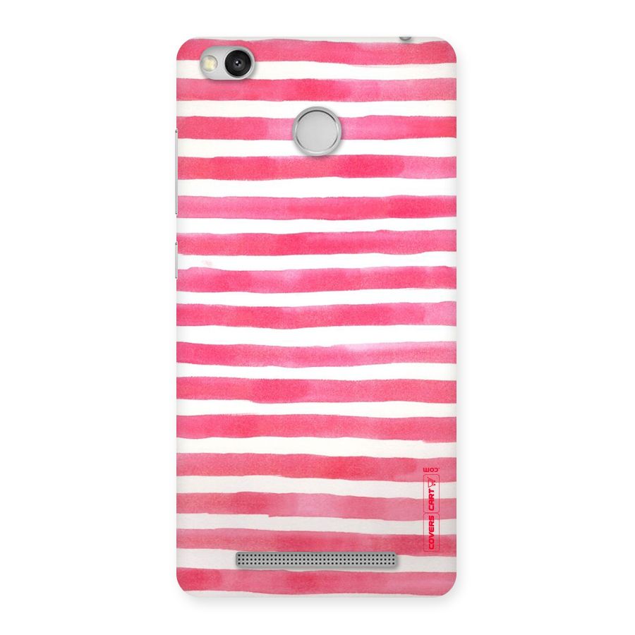 White And Pink Stripes Back Case for Redmi 3S Prime