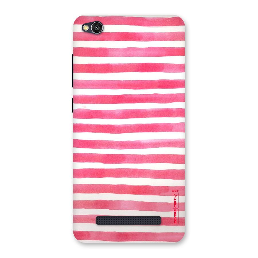 White And Pink Stripes Back Case for Redmi 4A