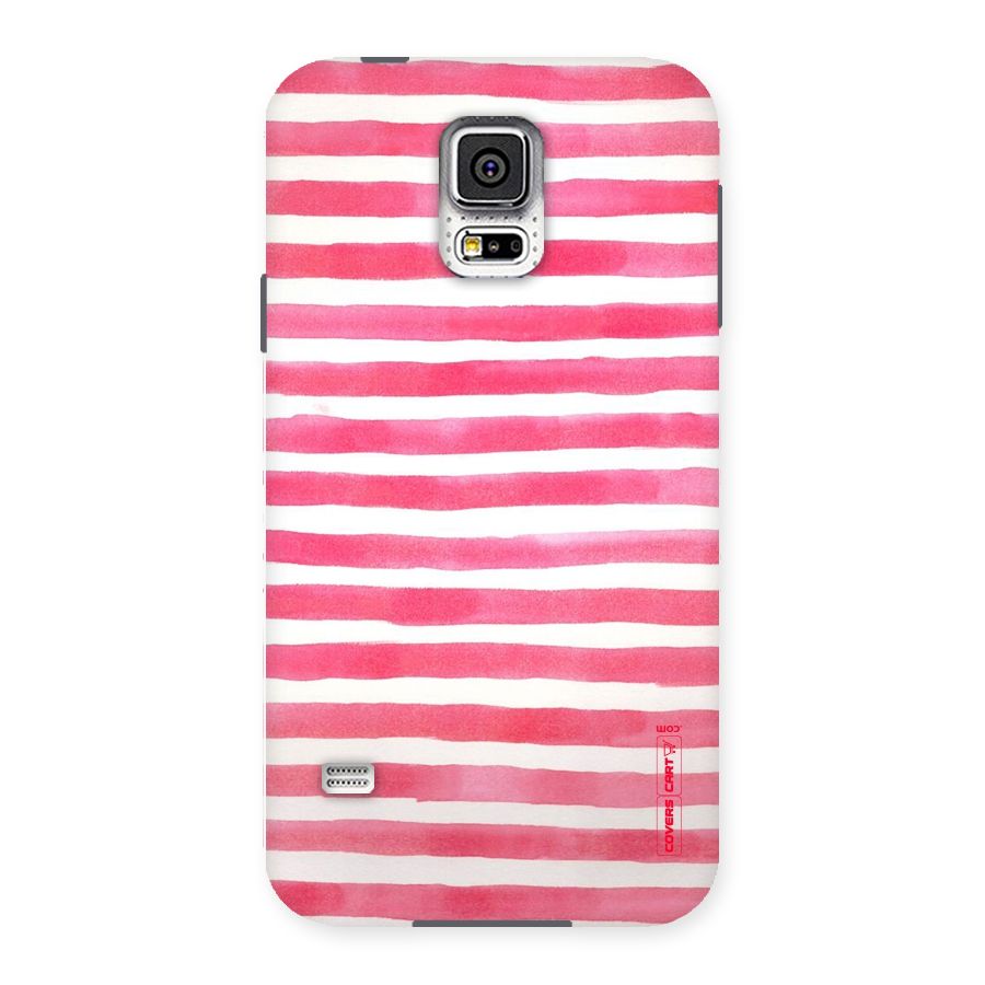 White And Pink Stripes Back Case for Samsung Galaxy S5
