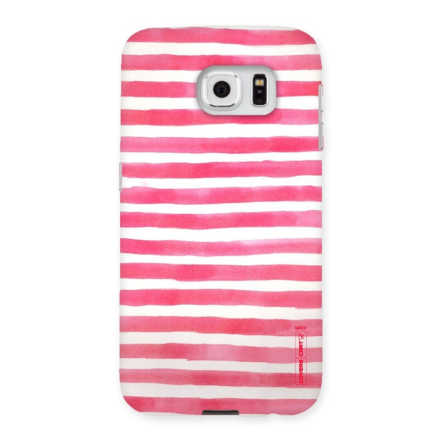 White And Pink Stripes Back Case for Samsung Galaxy S6