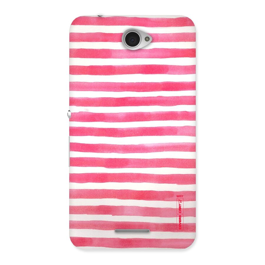 White And Pink Stripes Back Case for Sony Xperia E4