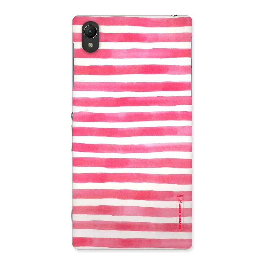 White And Pink Stripes Back Case for Sony Xperia Z1
