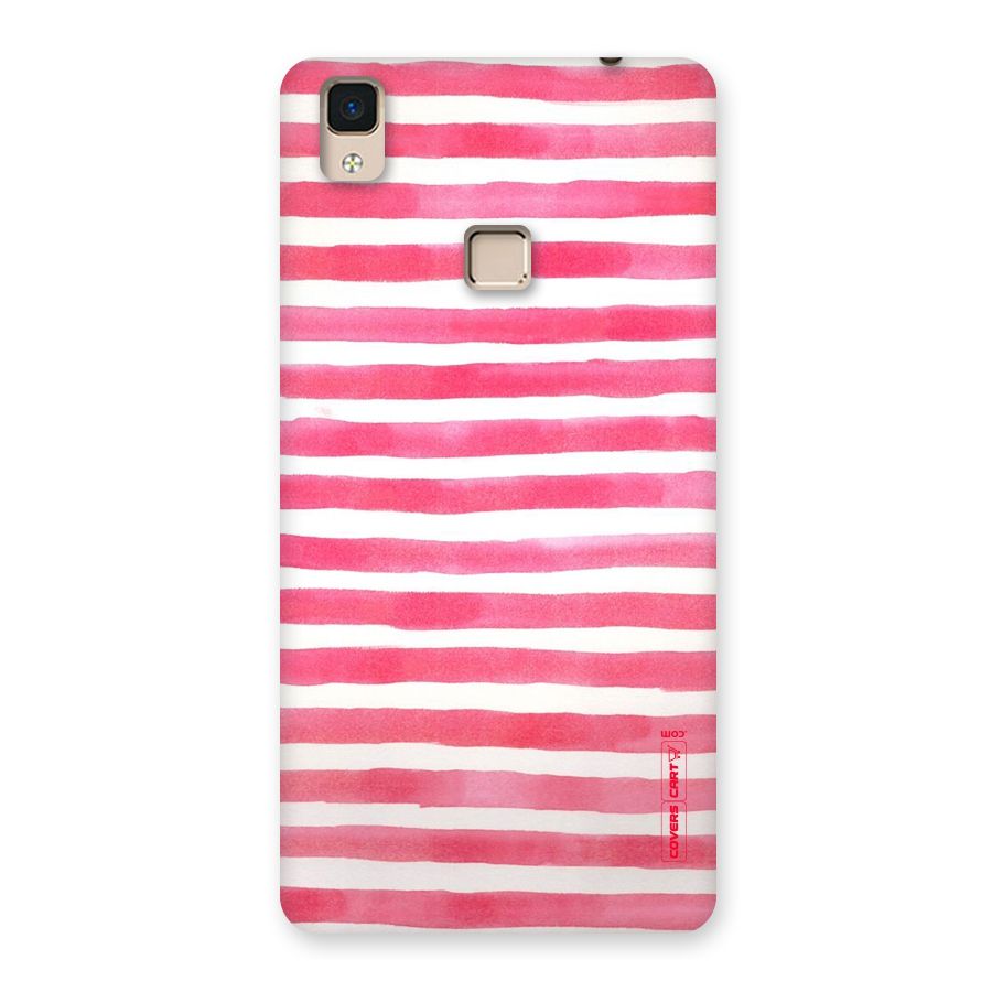 White And Pink Stripes Back Case for V3 Max